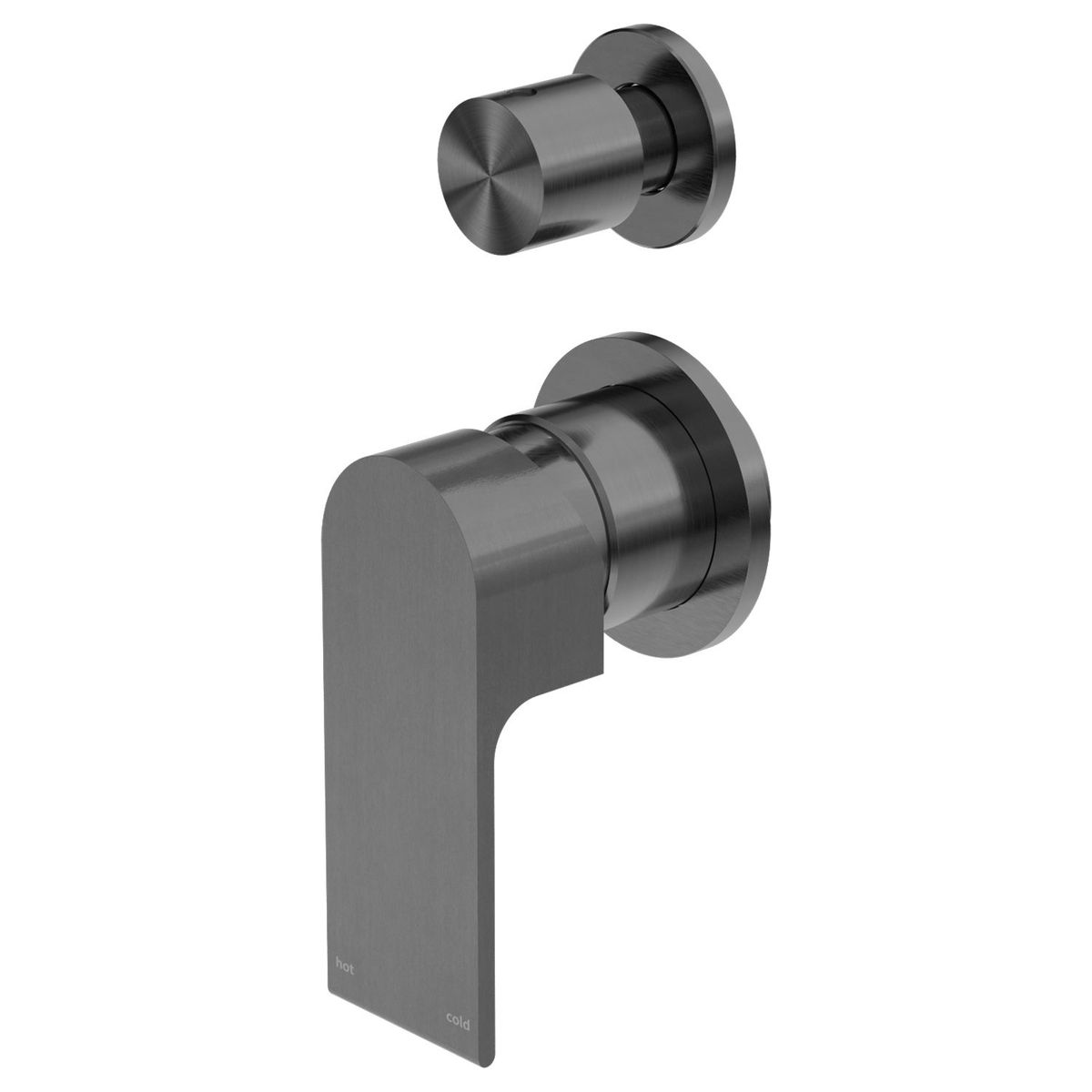 Bianca Shower Mixer With Divertor Separate Back Plate - Gun Metal