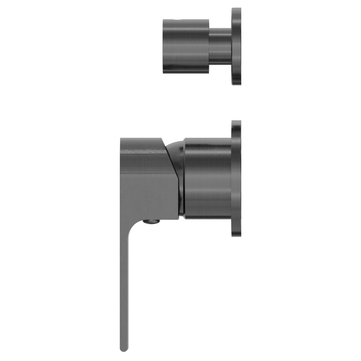 Bianca Shower Mixer With Divertor Separate Back Plate - Gun Metal