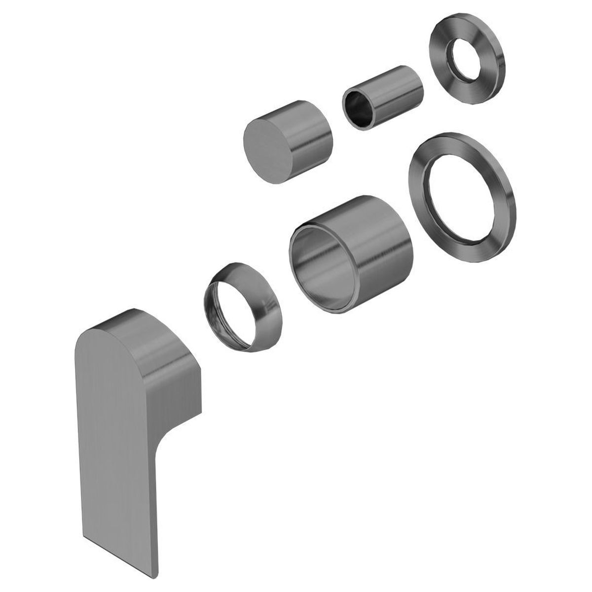 Bianca Shower Mixer With Divertor Separate Back Plate Trim Kits Only - Gun Metal