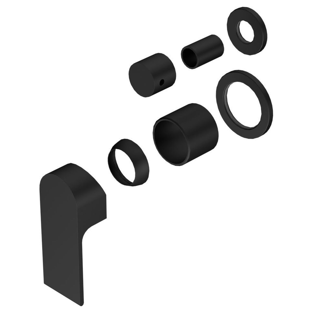 Bianca Shower Mixer With Divertor Separate Back Plate Trim Kits Only - Matte Black