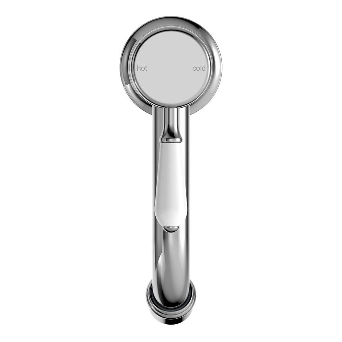 York Straight Basin Mixer With White Porcelain Lever - Chrome