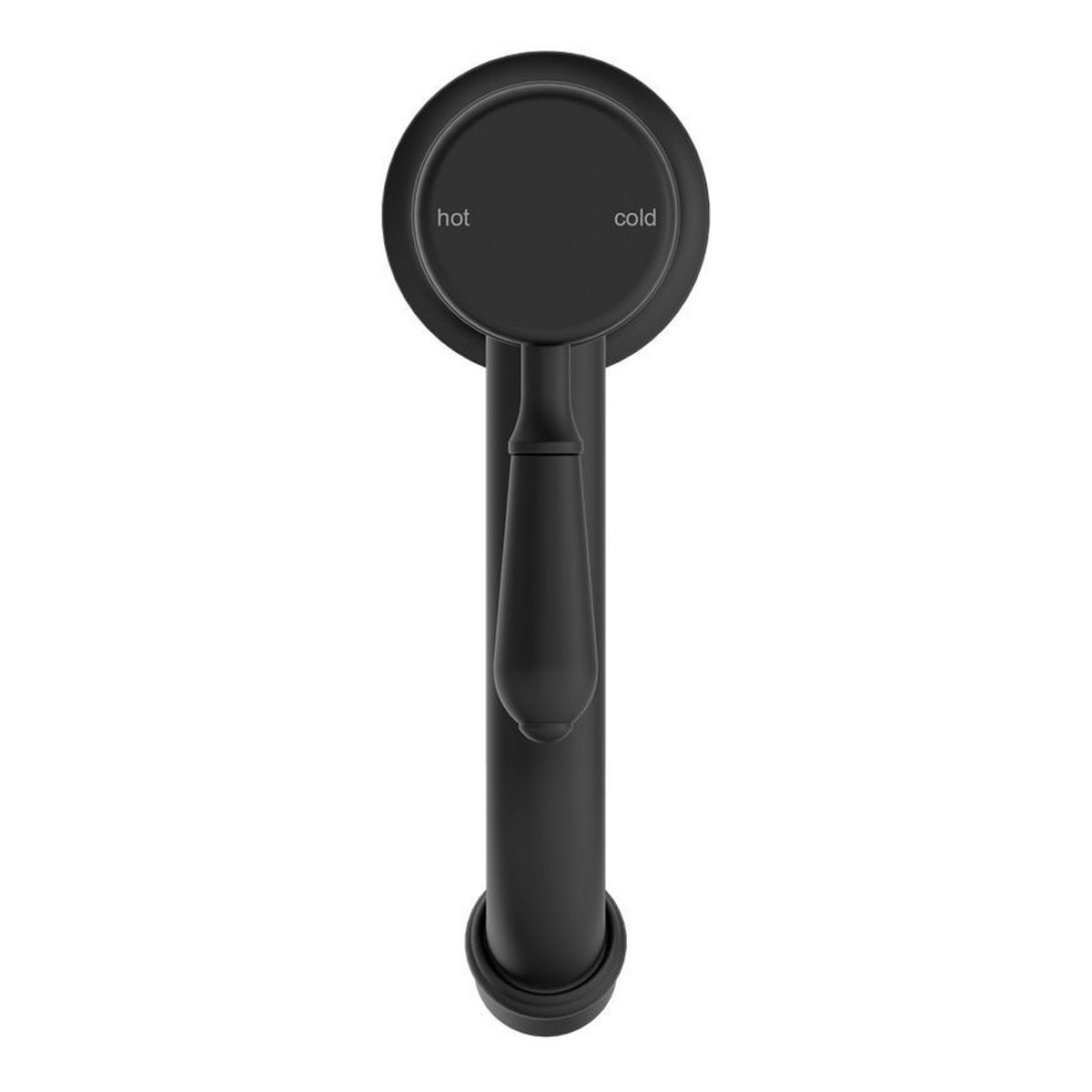 York Straight Basin Mixer With Metal Lever - Matte Black