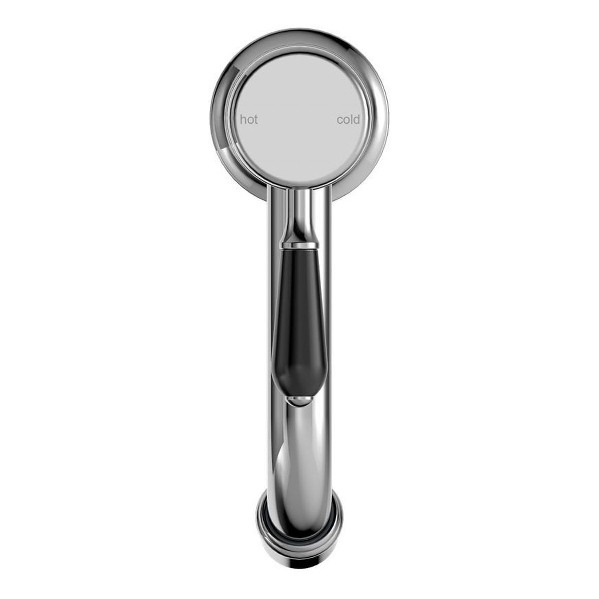 York Straight Basin Mixer With Black Porcelain Lever - Chrome