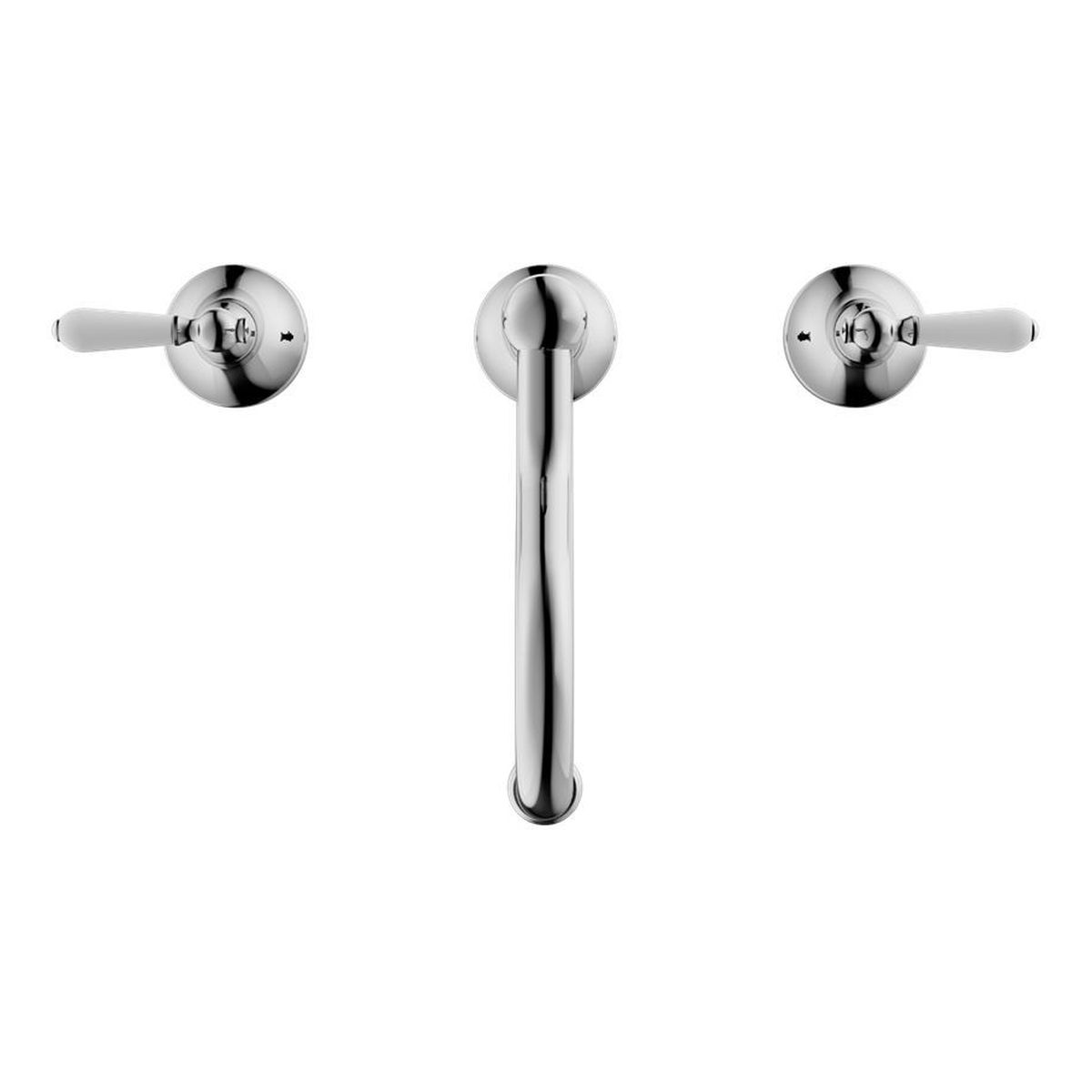 York Basin Set With White Porcelain Lever - Chrome