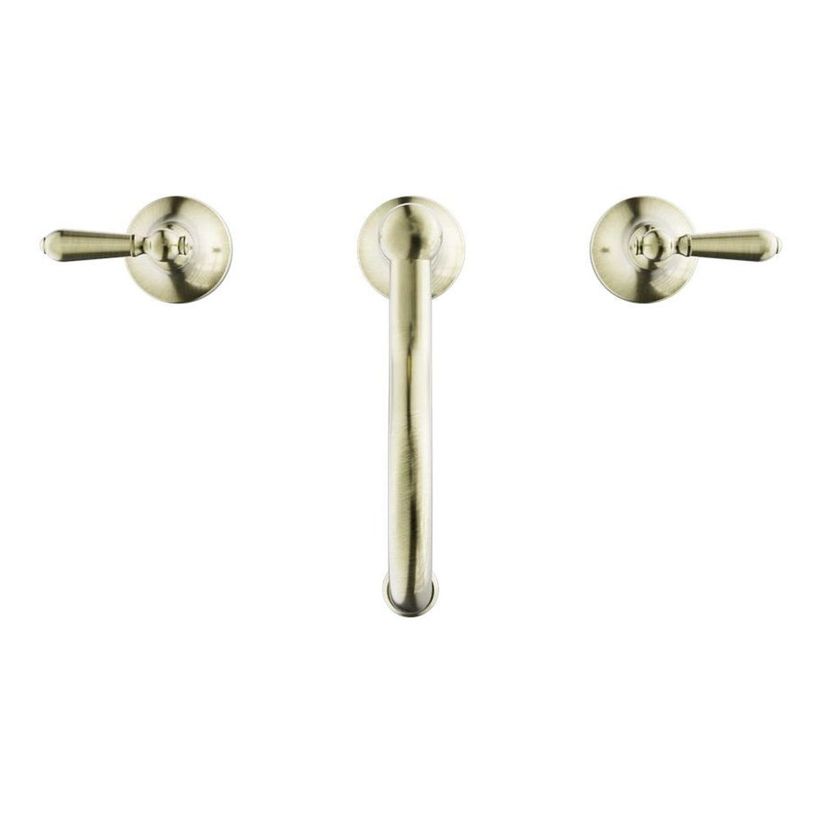York Basin Set With Metal Lever - Aged Brass