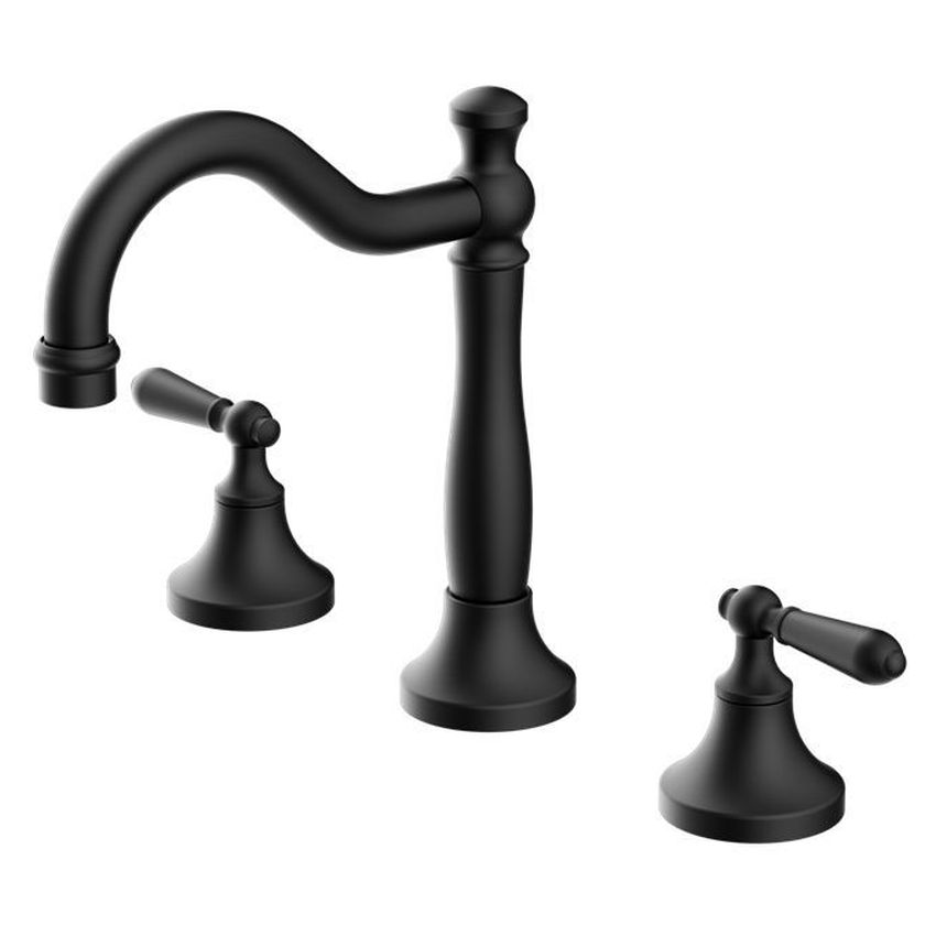 York Basin Set With Metal Lever - Matte Black