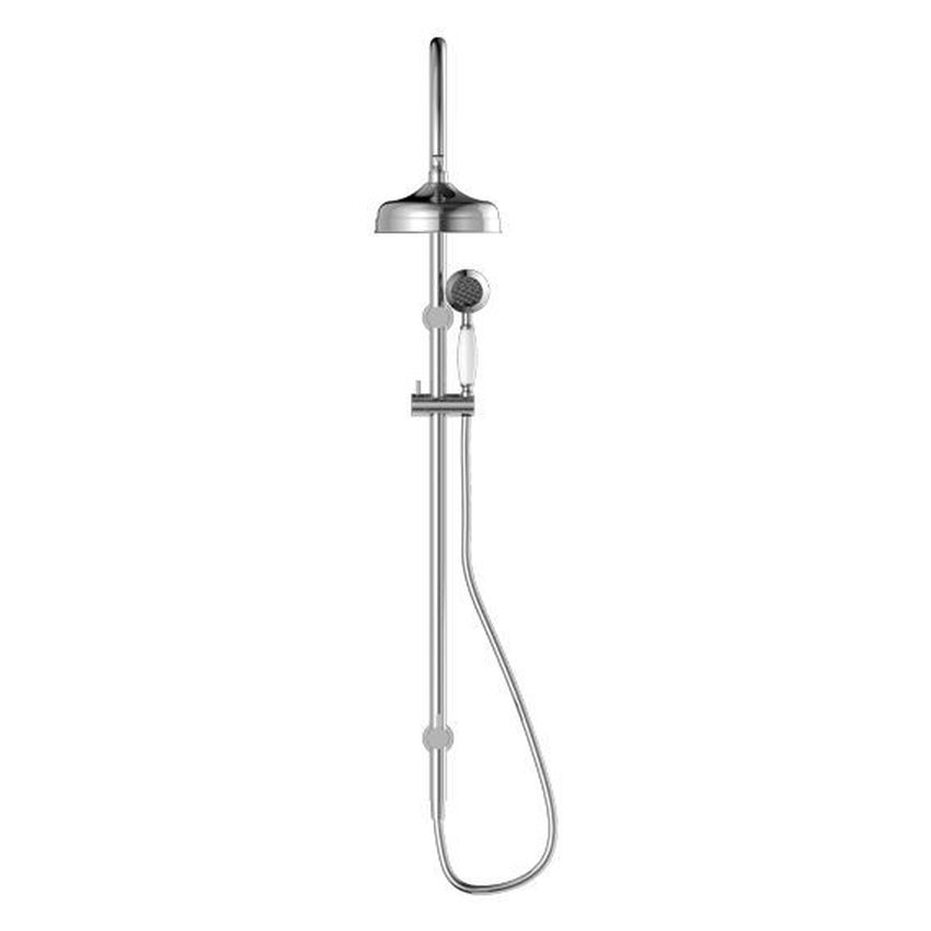 York Twin Shower With White Porcelain Hand Shower - Chrome