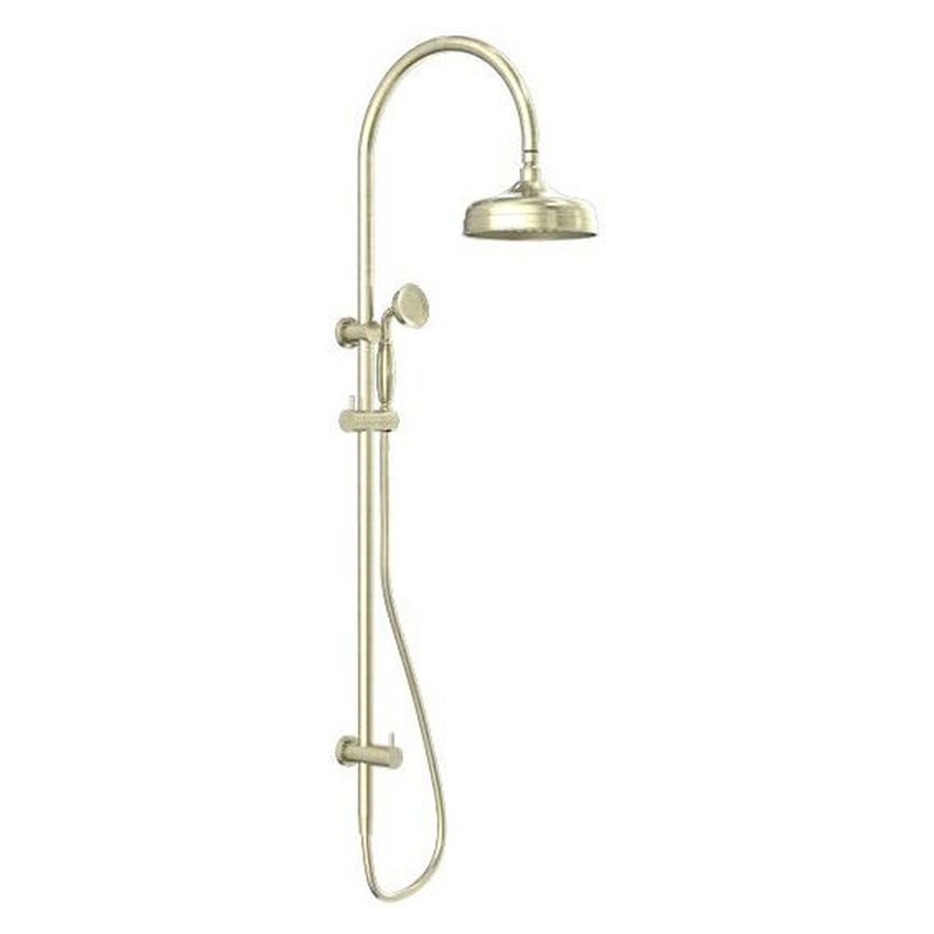 York Twin Shower With Metal Hand Shower - Aged Brass