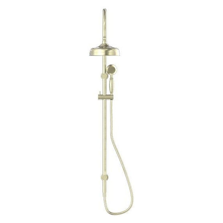 York Twin Shower With Metal Hand Shower - Aged Brass