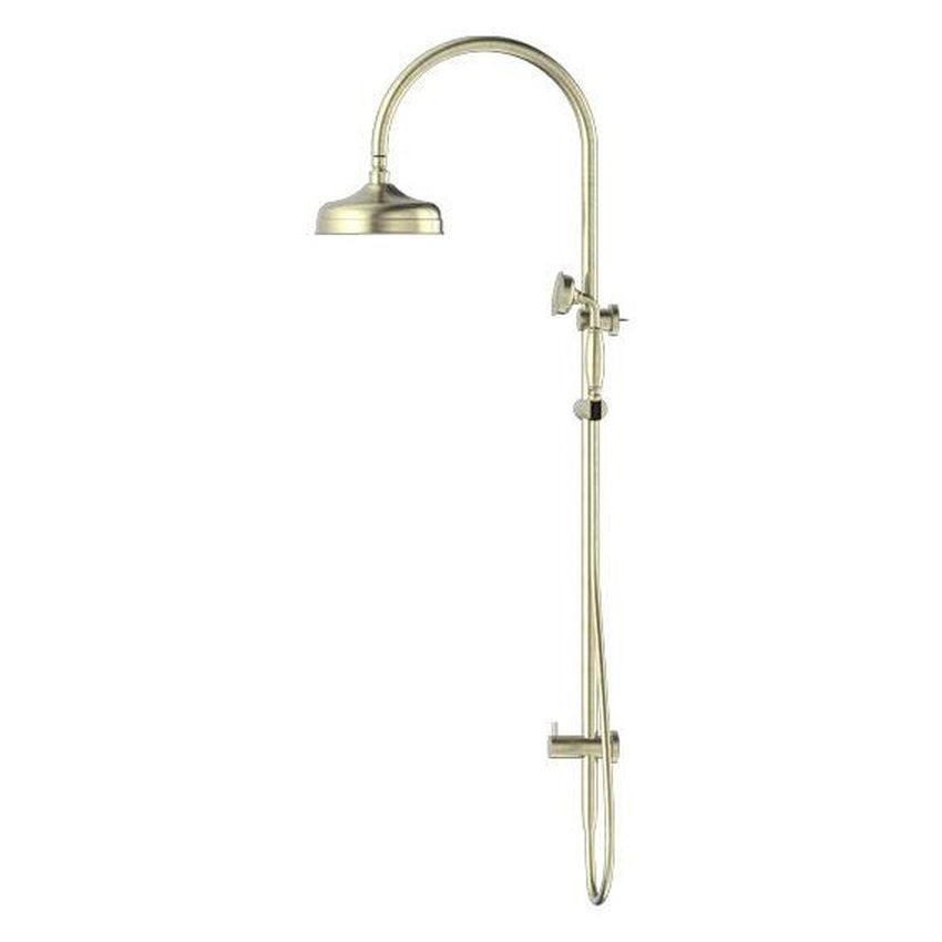 York Twin Shower With Metal Hand Shower - Aged Brass
