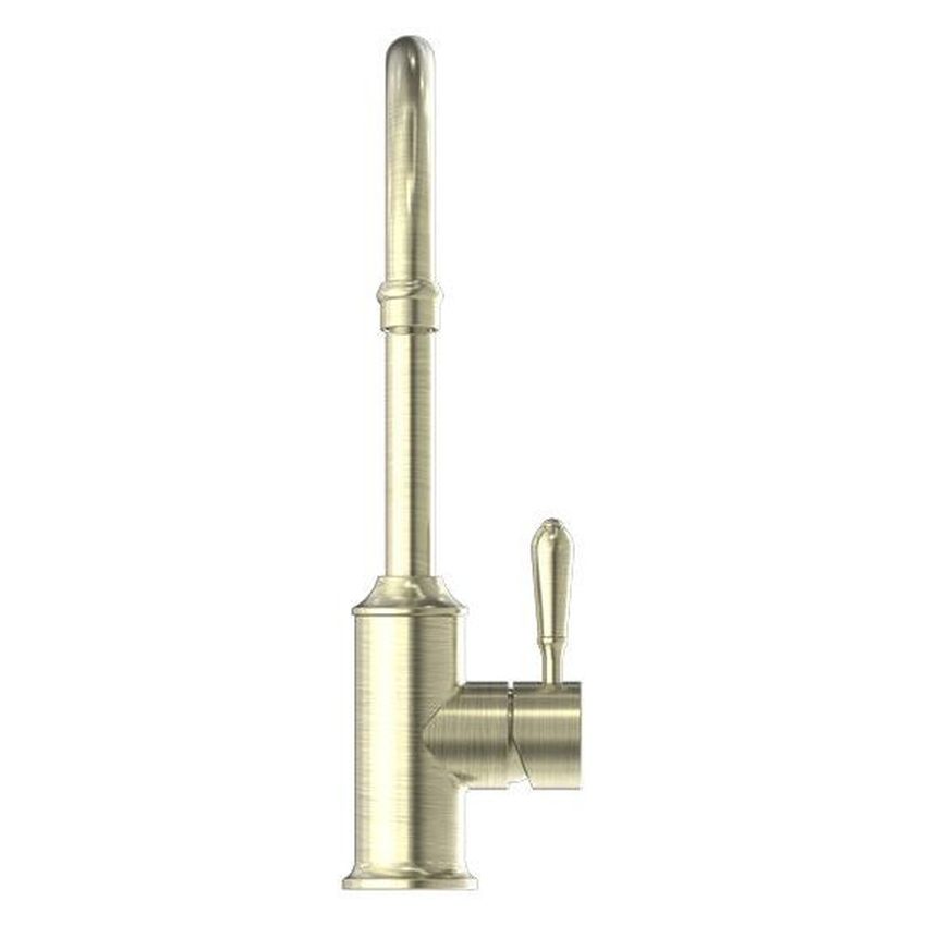 York Kitchen Mixer Gooseneck Spout With Metal Lever - Aged Brass