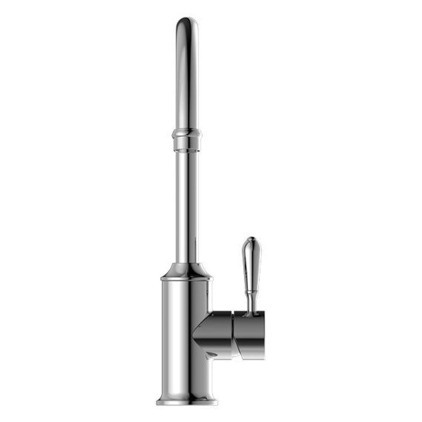 York Kitchen Mixer Gooseneck Spout With Metal Lever - Chrome