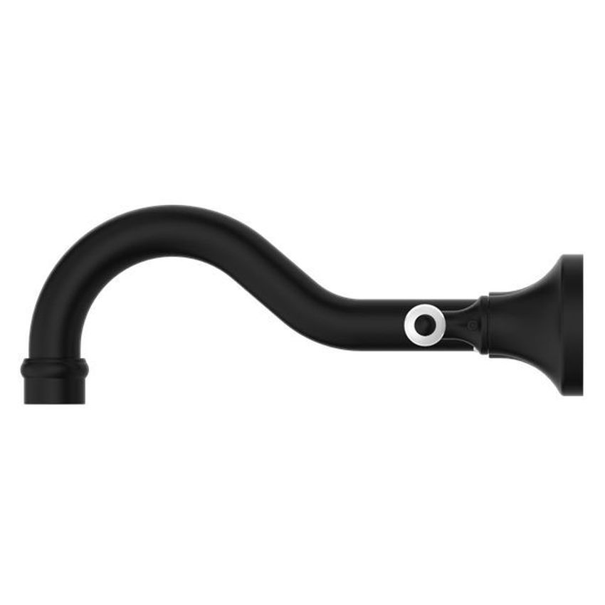 York Wall Basin Set With White Porcelain Lever - Matte Black