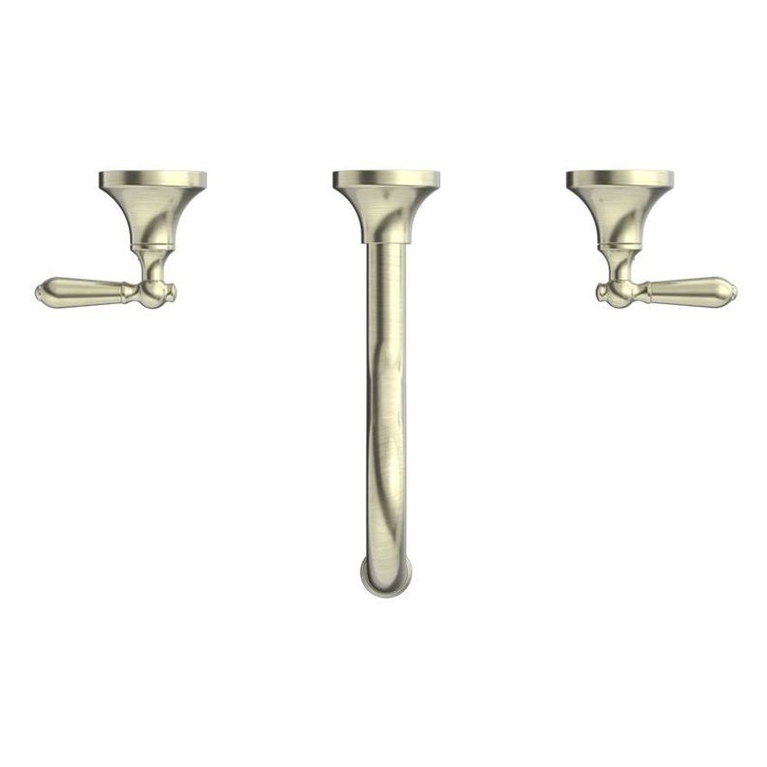 York Wall Basin Set With Metal Lever - Aged Brass