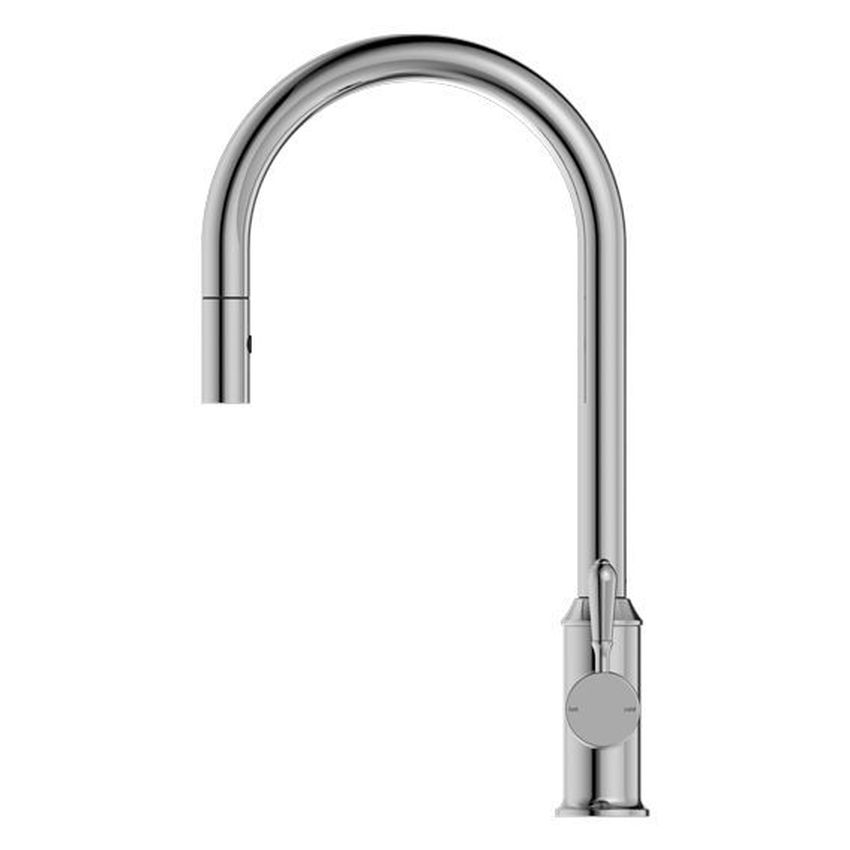 York Pull Out Sink Mixer With Vegie Spray Function With Metal Lever - Chrome