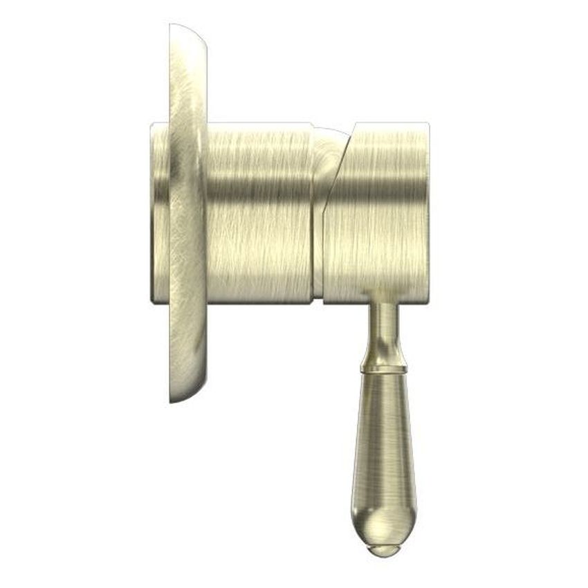 York Shower Mixer With Metal Lever - Aged Brass