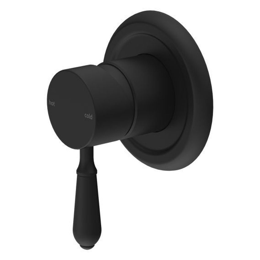York Shower Mixer With Metal Lever - Matte Black