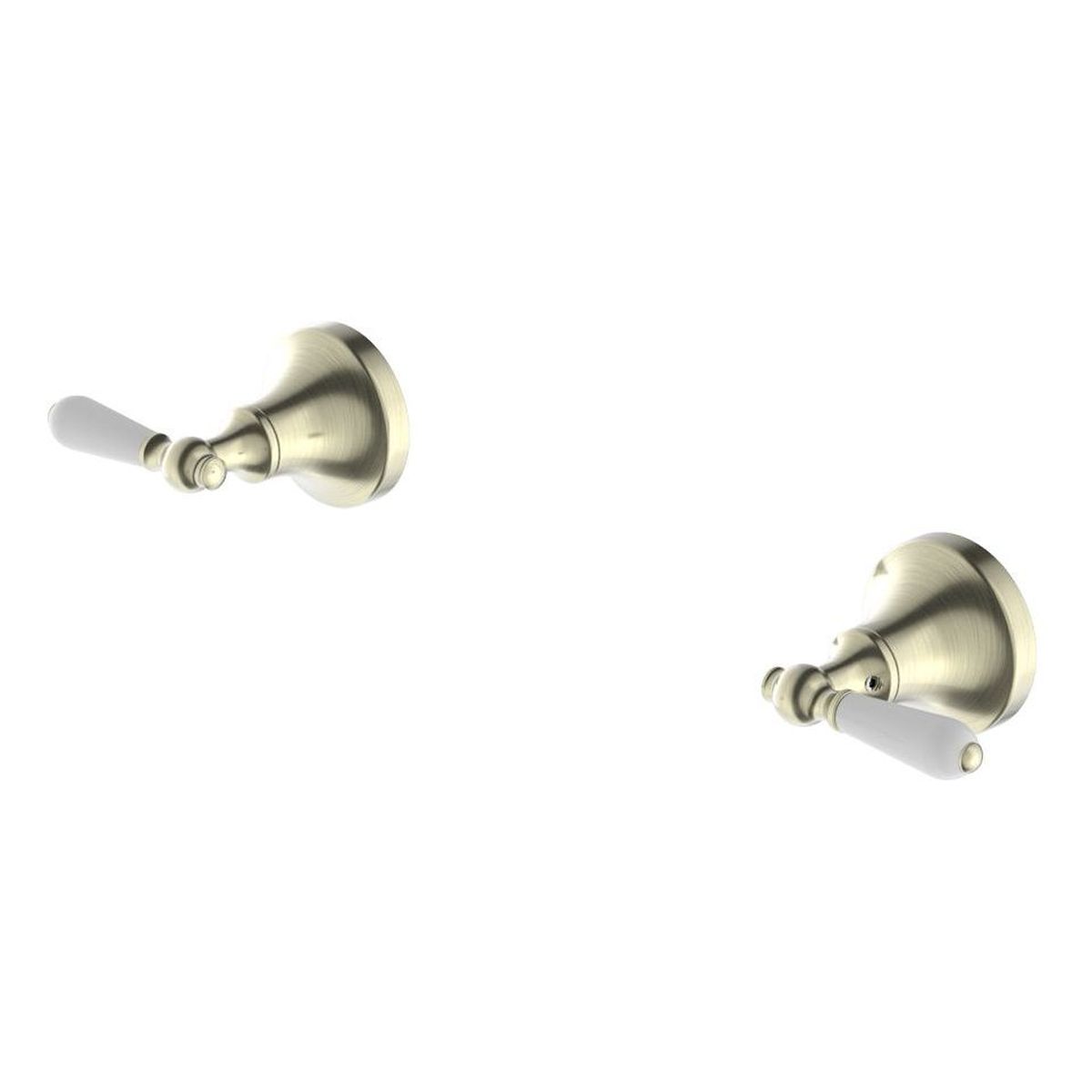 York Wall Top Assemblies With White Porcelain Lever - Aged Brass
