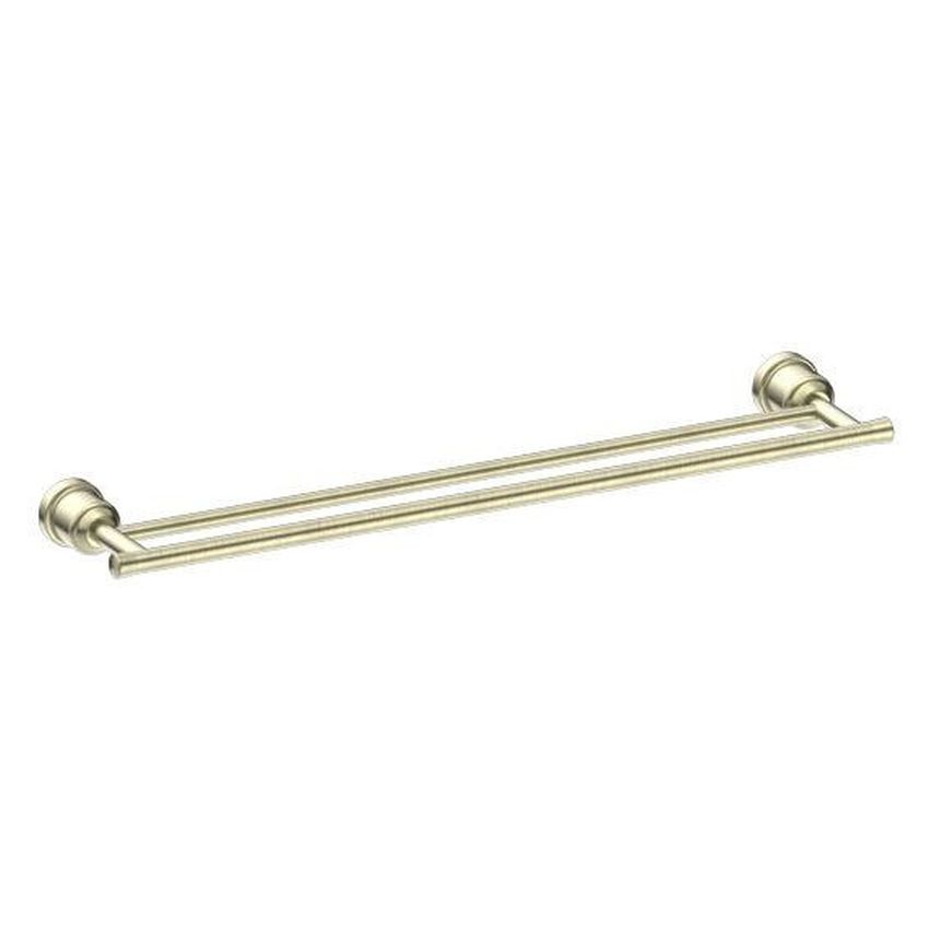 York Double Towel Rail 600mm - Aged Brass