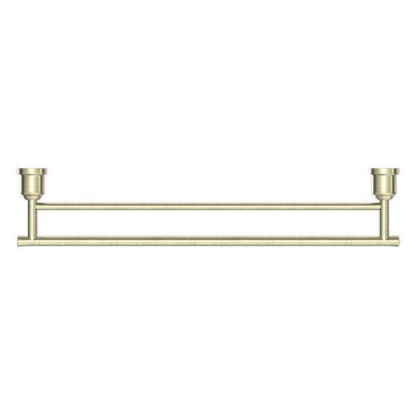 York Double Towel Rail 600mm - Aged Brass