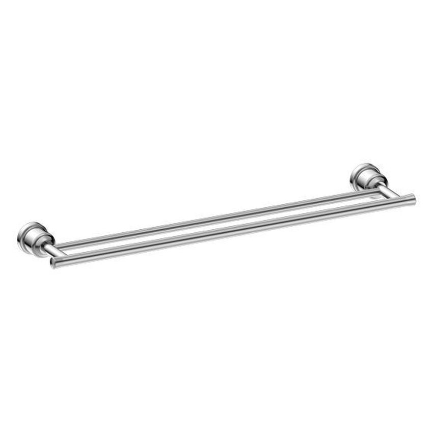 York Double Towel Rail 600mm - Chrome