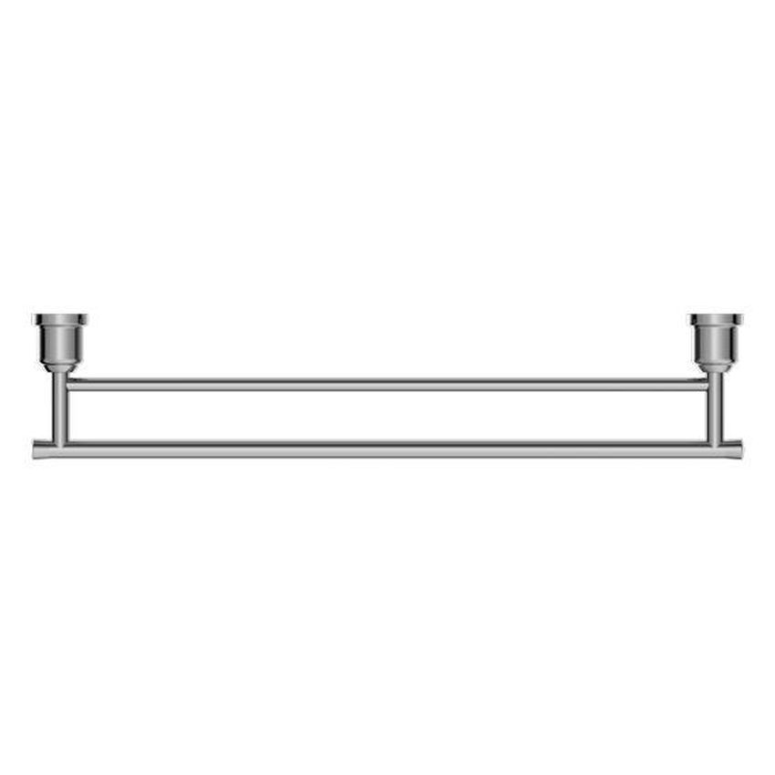 York Double Towel Rail 600mm - Chrome