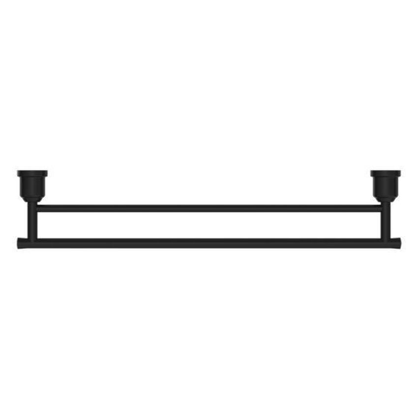 York Double Towel Rail 600mm - Matte Black