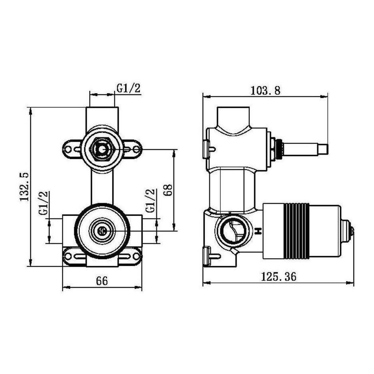 Project 35mm Universal Shower Mixer With Divertor Body Only