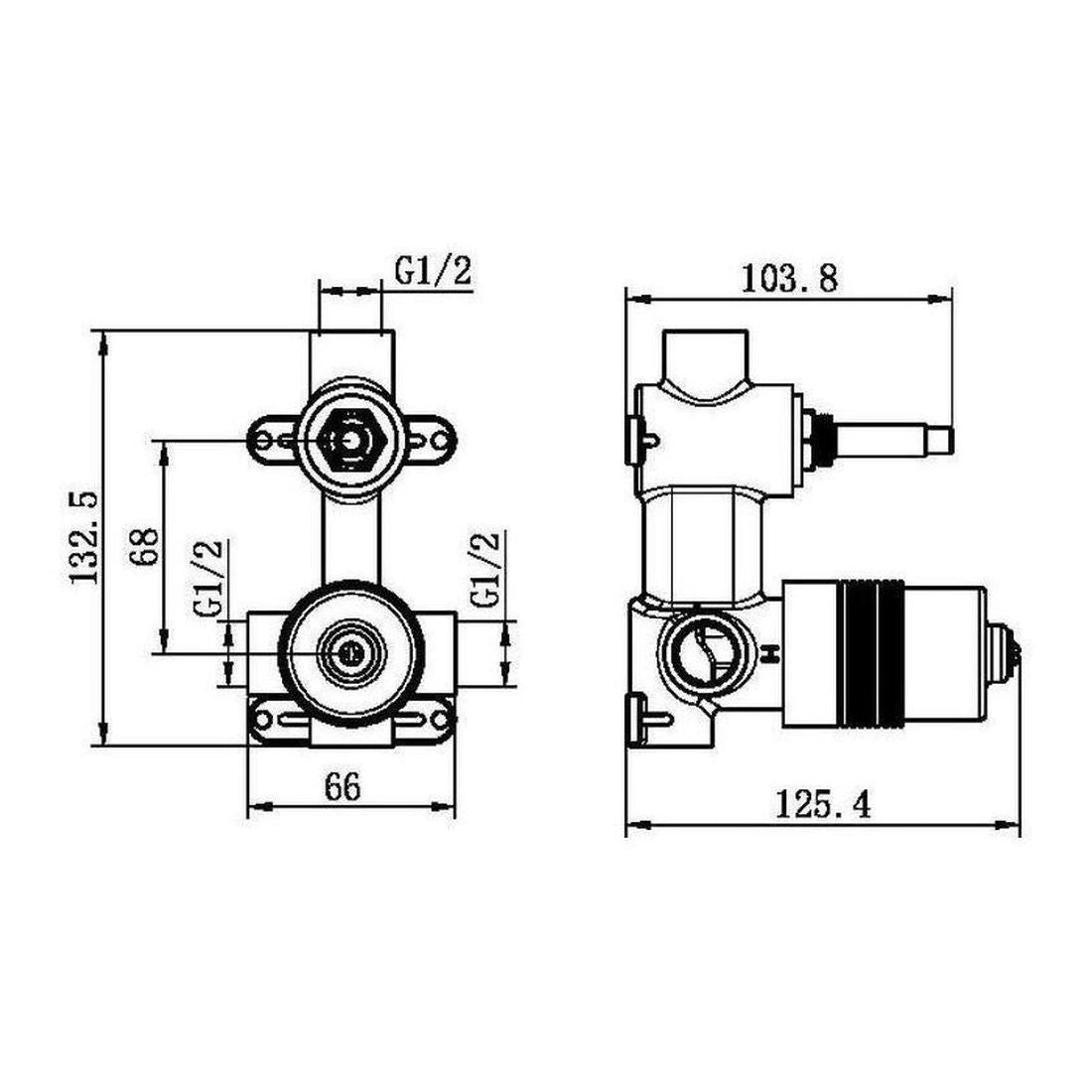Premium 35mm Universal Shower Mixer With Divertor Body Only