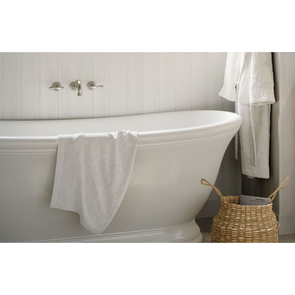 Nostalgia Lever Basin / Bath Set 180mm Shepherds Crook - Brushed Nickel