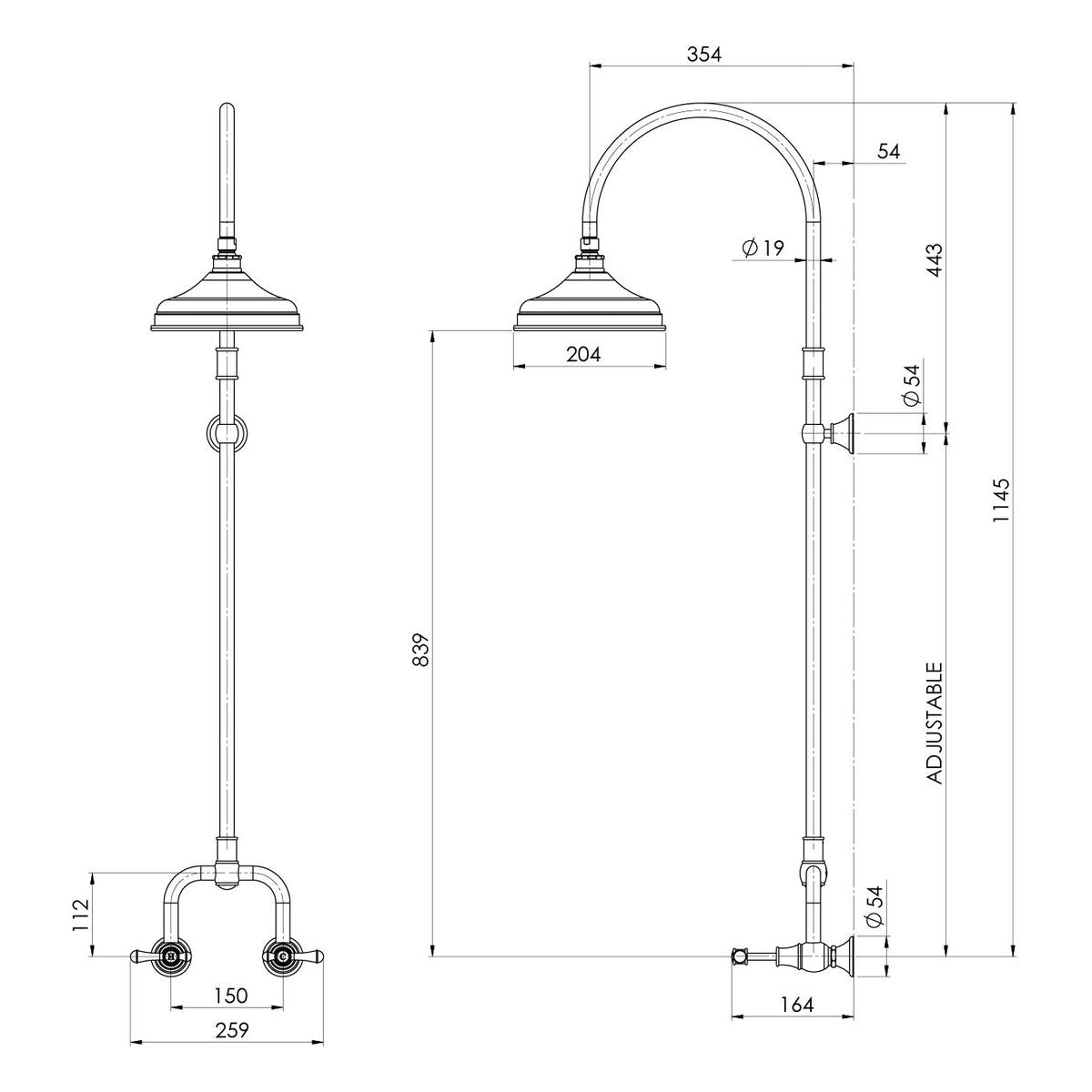 Nostalgia Lever Exposed Shower Set