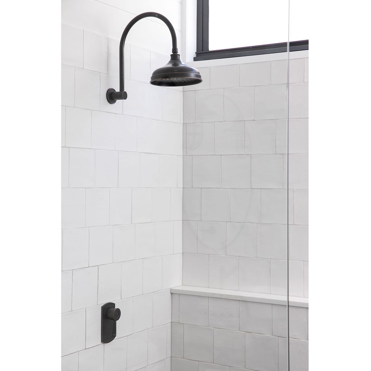 Nostalgia Vintage Shower Arm & Rose - Antique Black