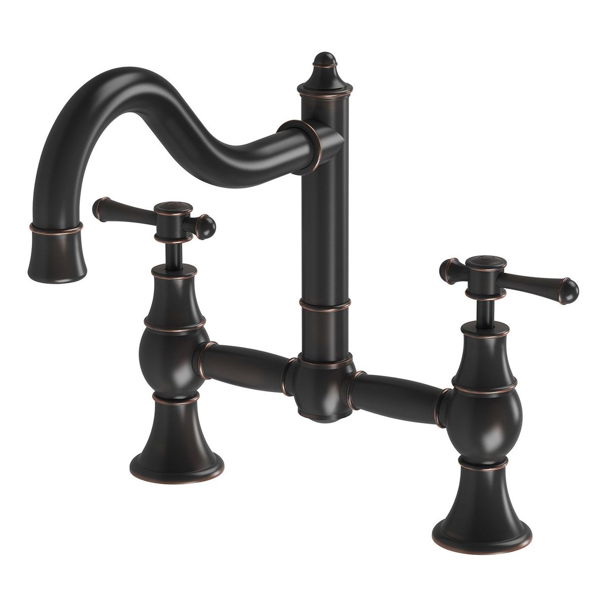 Nostalgia Exposed Sink Set Shepherds Crook - Antique Black