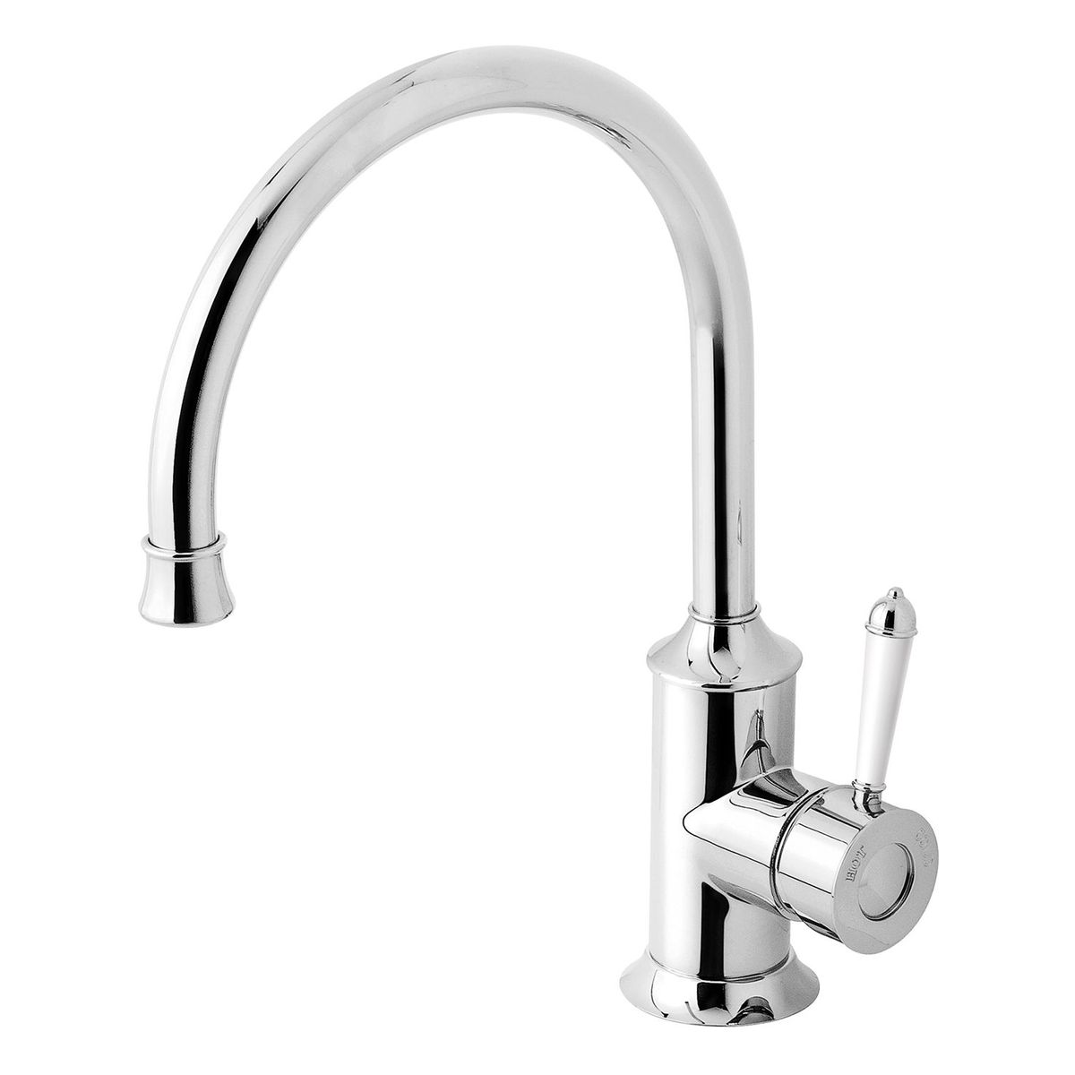 Nostalgia Sink Mixer 220mm Gooseneck - Chrome / Natural White