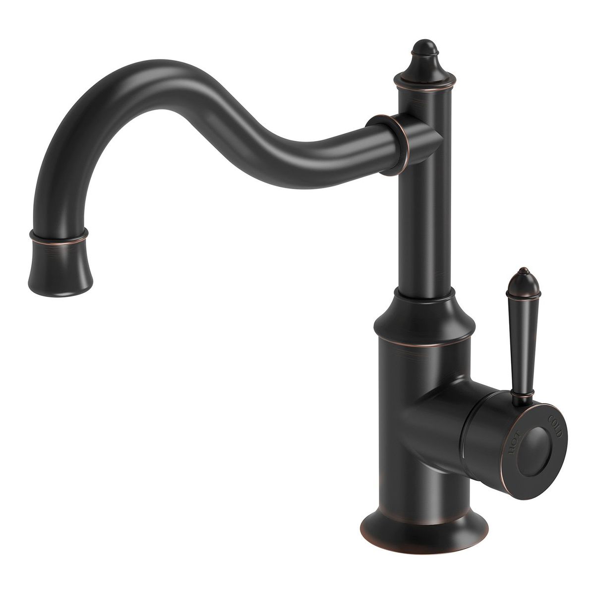 Nostalgia Sink Mixer 220mm Shepherds Crook - Antique Black