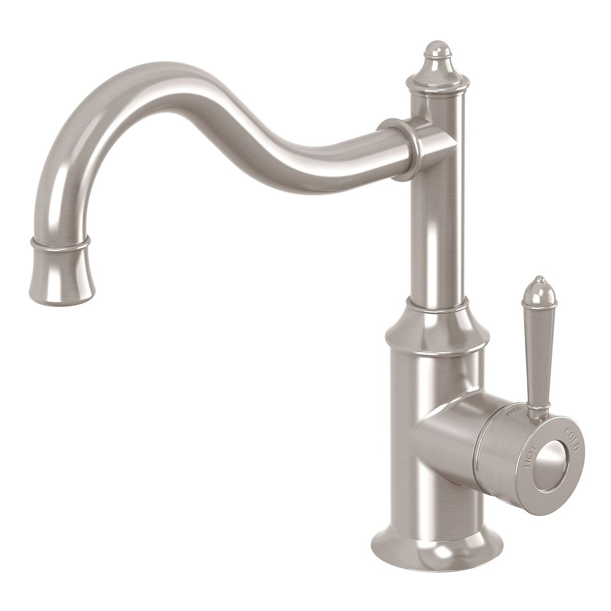 Nostalgia Sink Mixer 220mm Shepherds Crook - Brushed Nickel