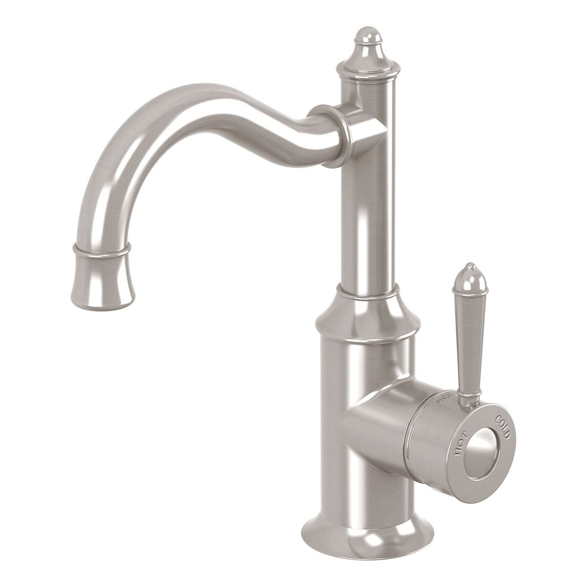 Nostalgia Basin Mixer 160mm Shepherds Crook - Brushed Nickel, Lead Free