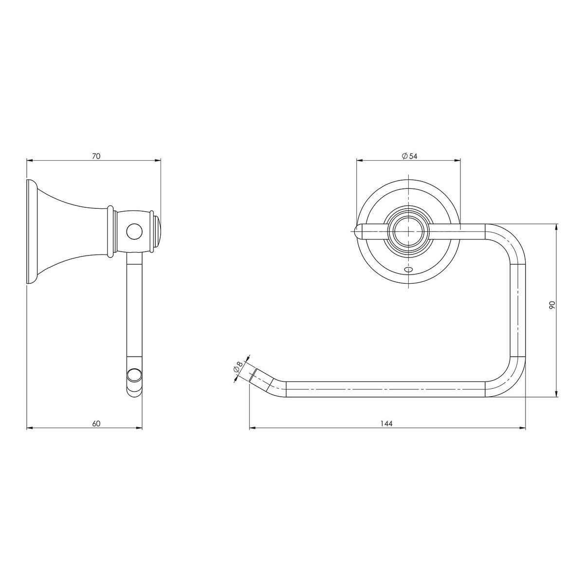 Nostalgia Toilet Roll Holder - Brushed Nickel