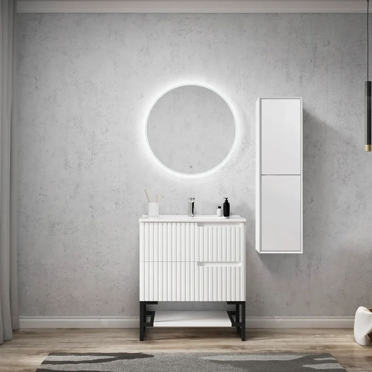 Noosa Tall Boy 350x300x1200 - Matt White