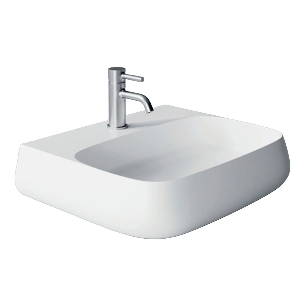 Studio Bagno Nur 55 Bench/Wall Basin - 1 Taphole, Gloss White