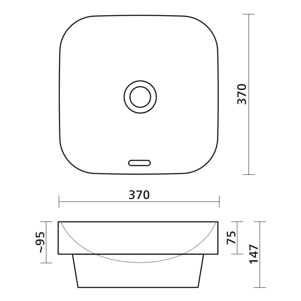 Seima Obello 373 Ceramic Basin - White Silk Matte