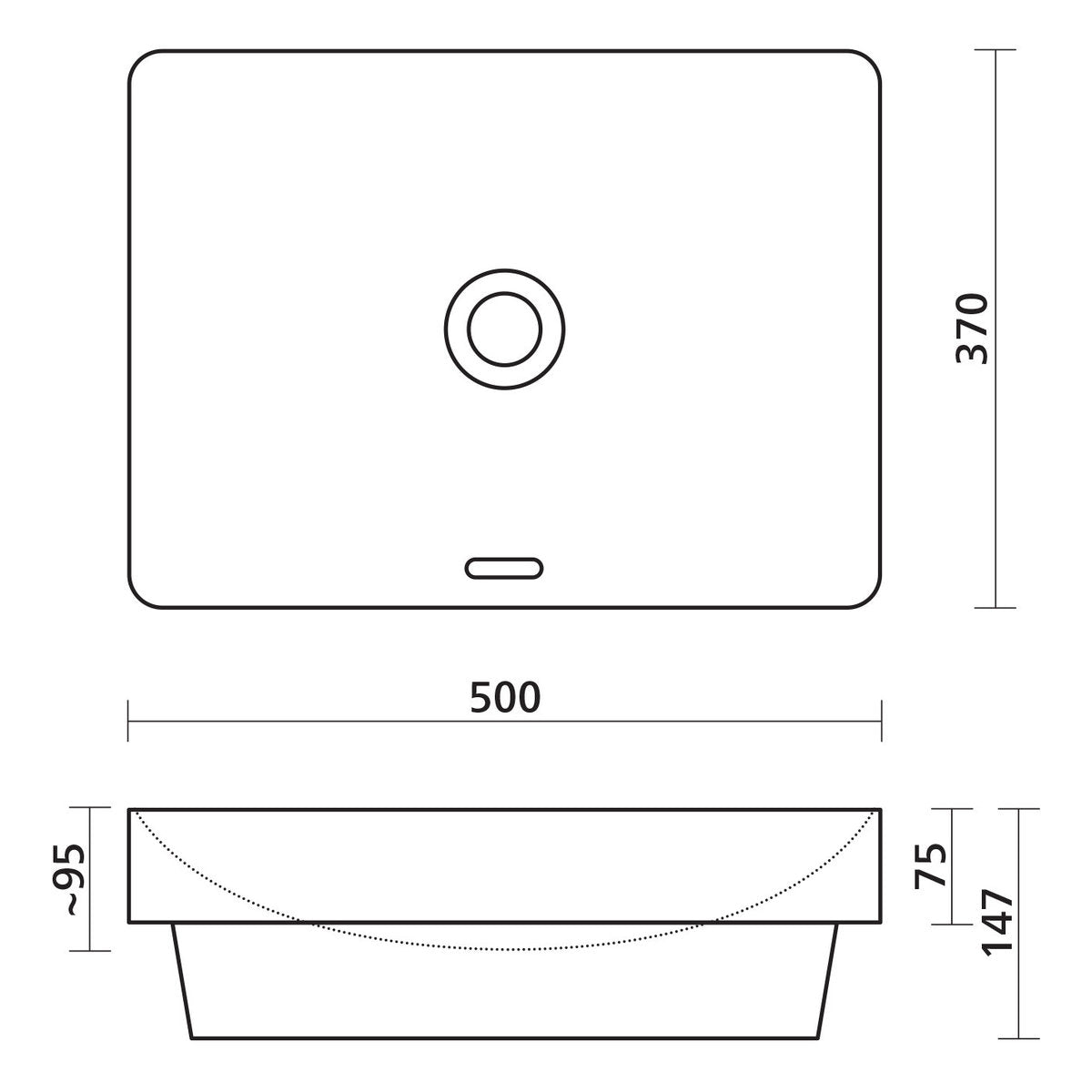Seima Obello 501 Ceramic Basin - White Silk Matte