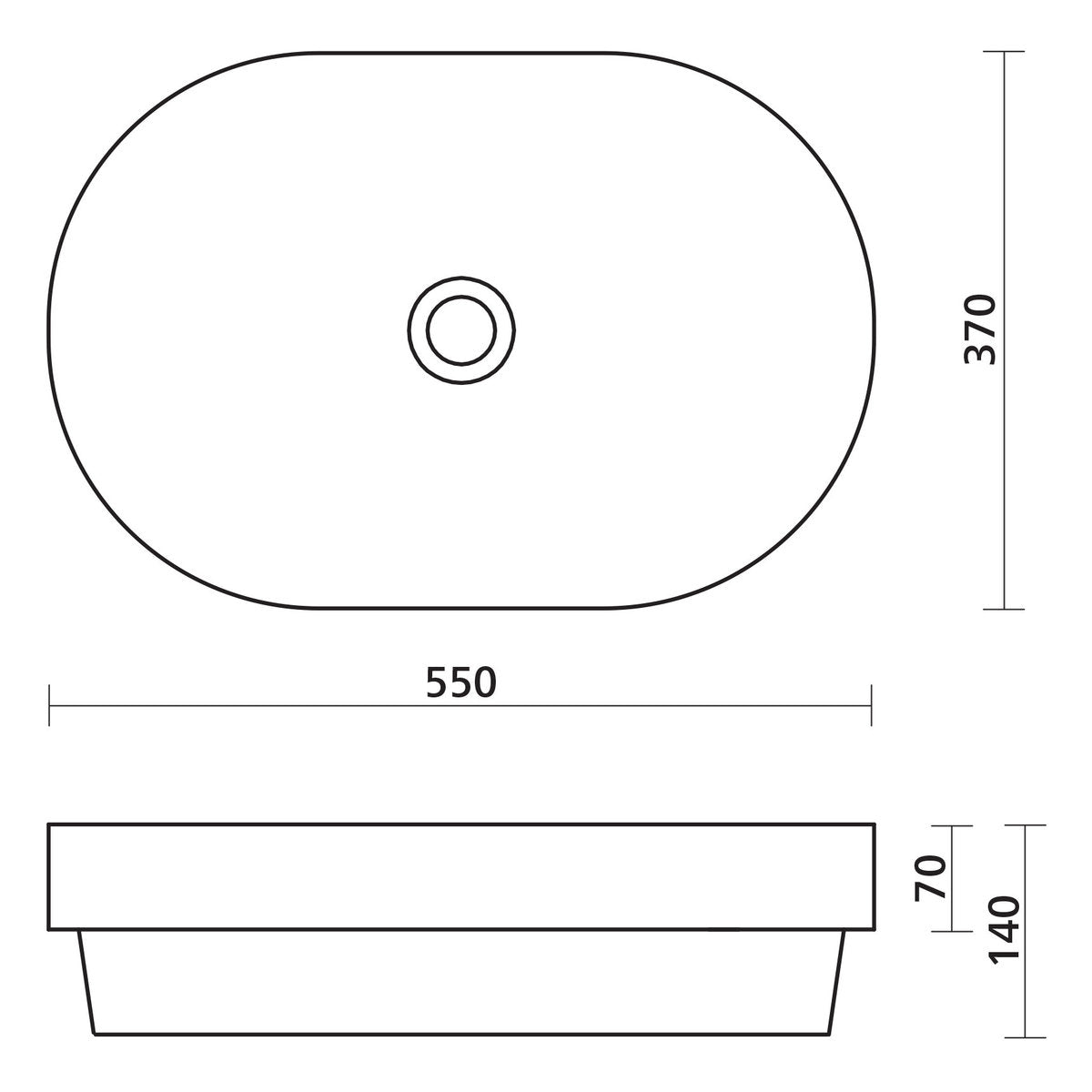 Seima Obello 550 Ceramic Basin - White Gloss