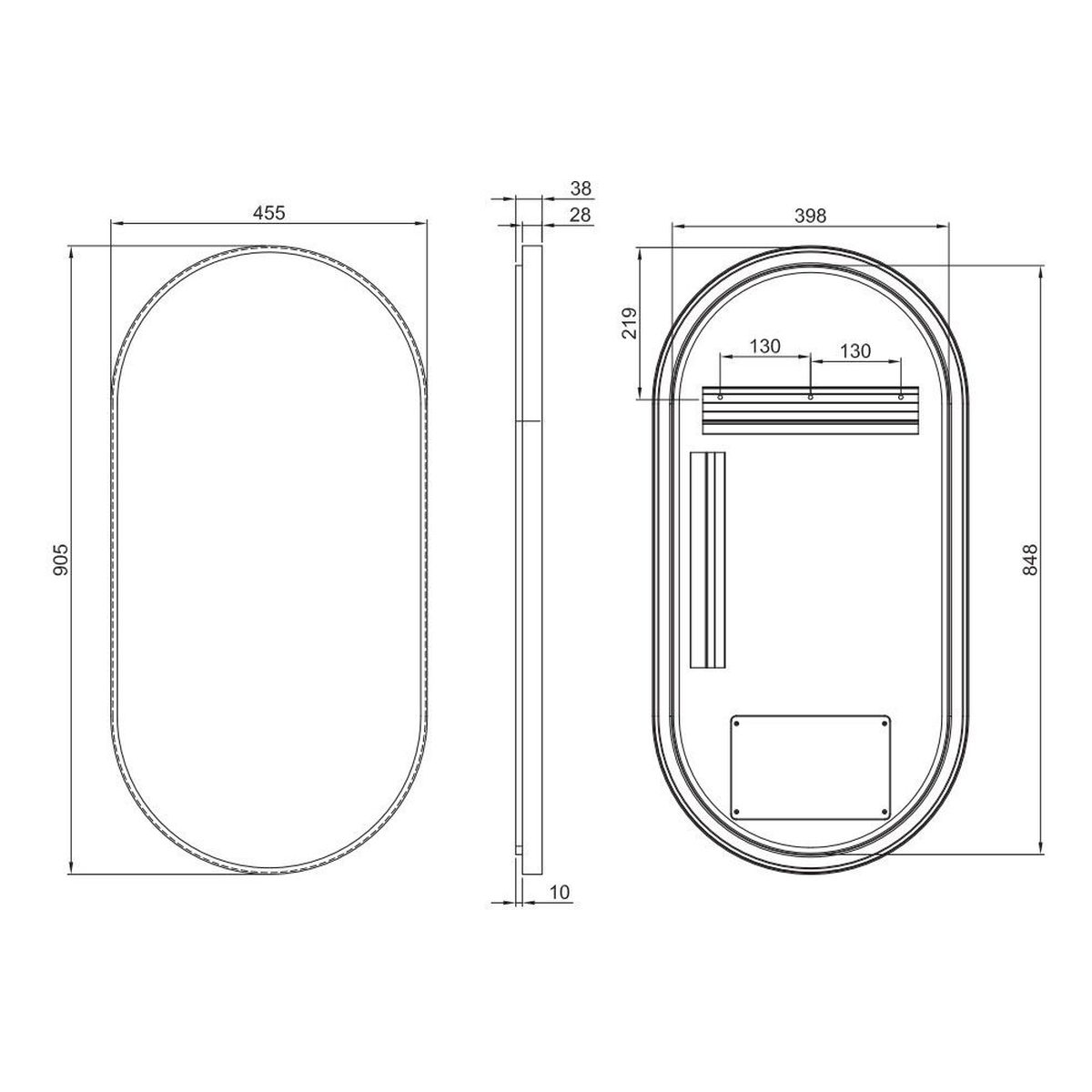 O-Series Bespoke LED Mirror - Milano White