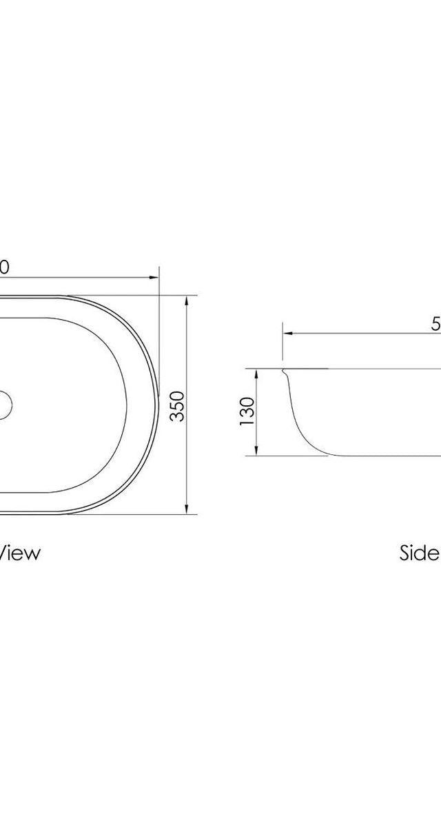 Bronte Oval 500x350x130 Basin - Gloss White