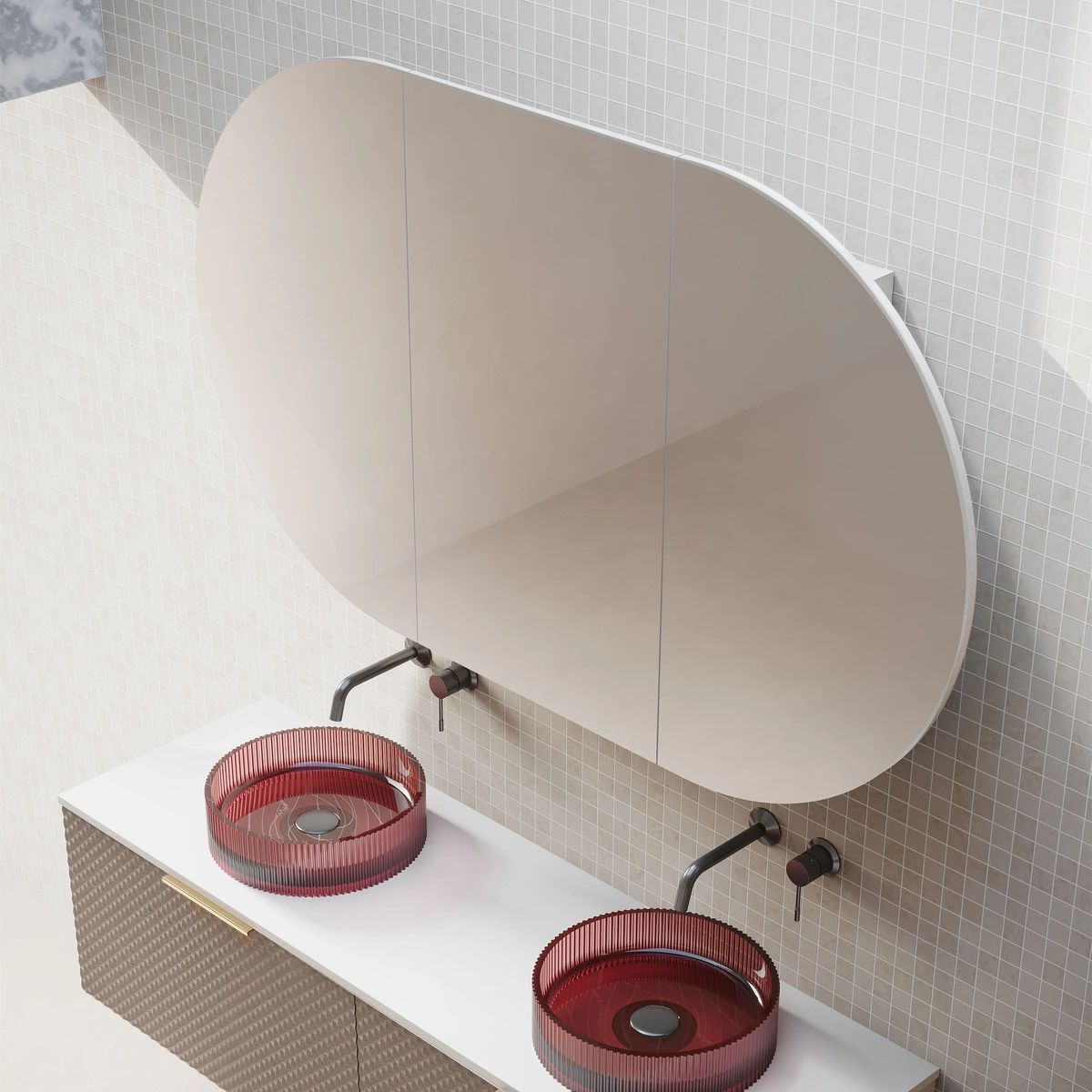 Elli Pill 1500mm Shaving Cabinet - Matte White