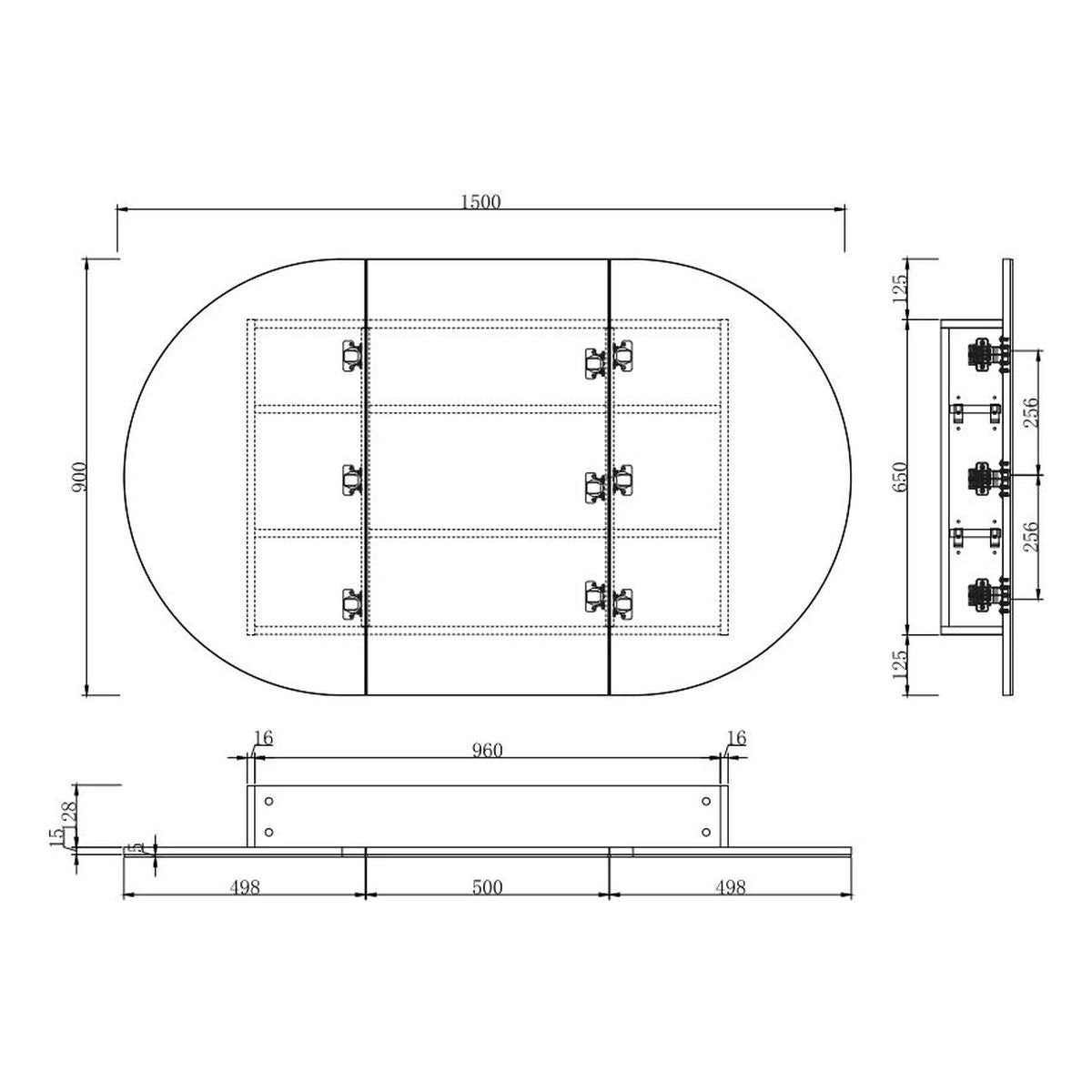 Elli Pill 1500mm Shaving Cabinet - Matte White