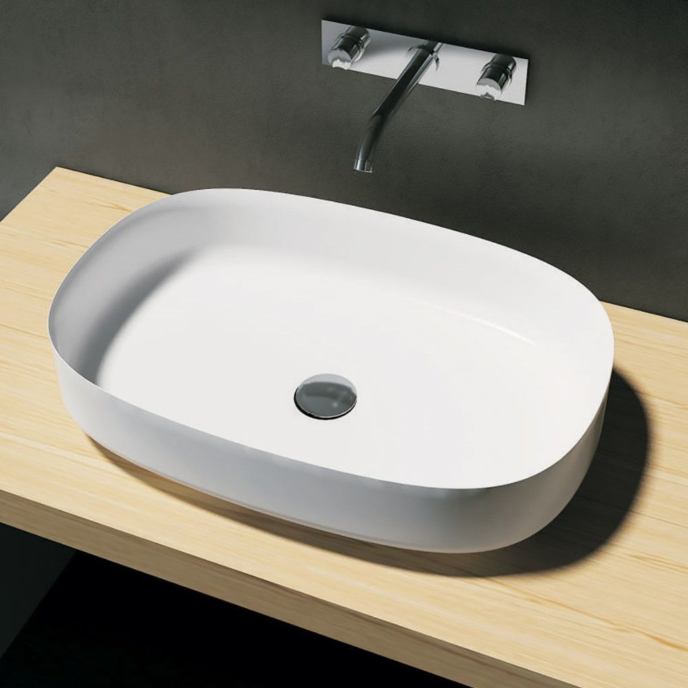 Bianca Above Counter Stone Basin - Grey