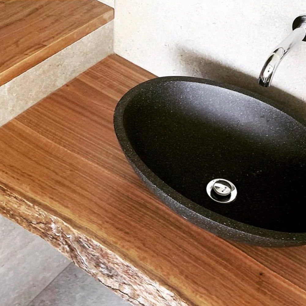 Pearl Above Counter Stone Basin - Coco Brown