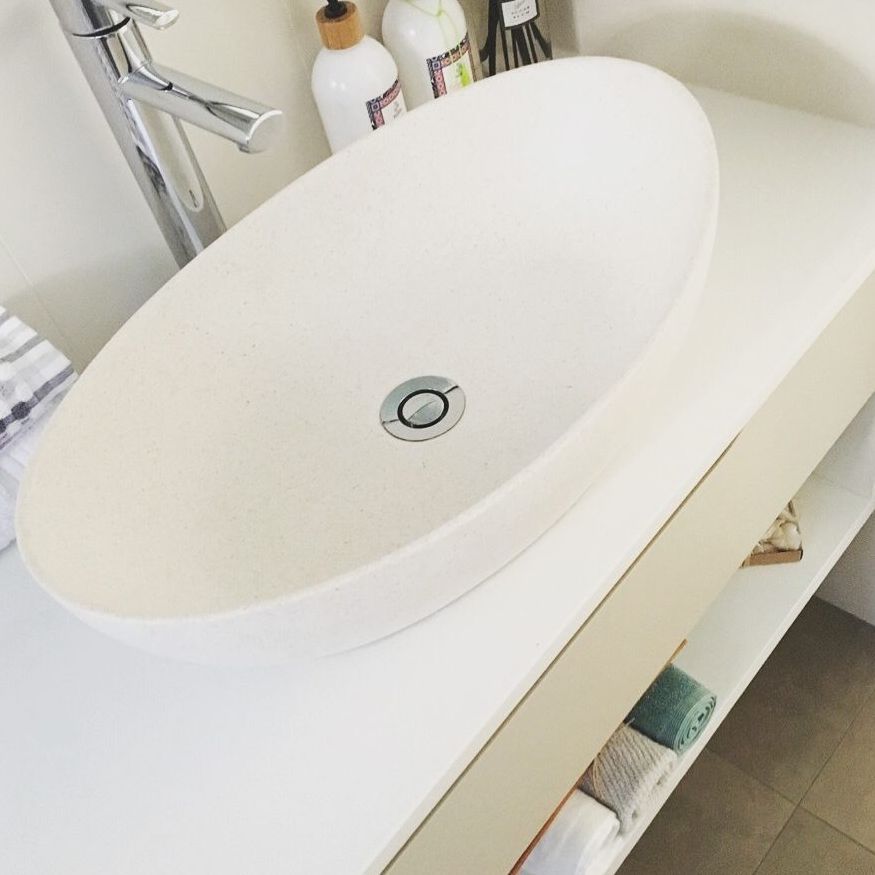 Mila Above Counter Stone Basin - Coco Brown